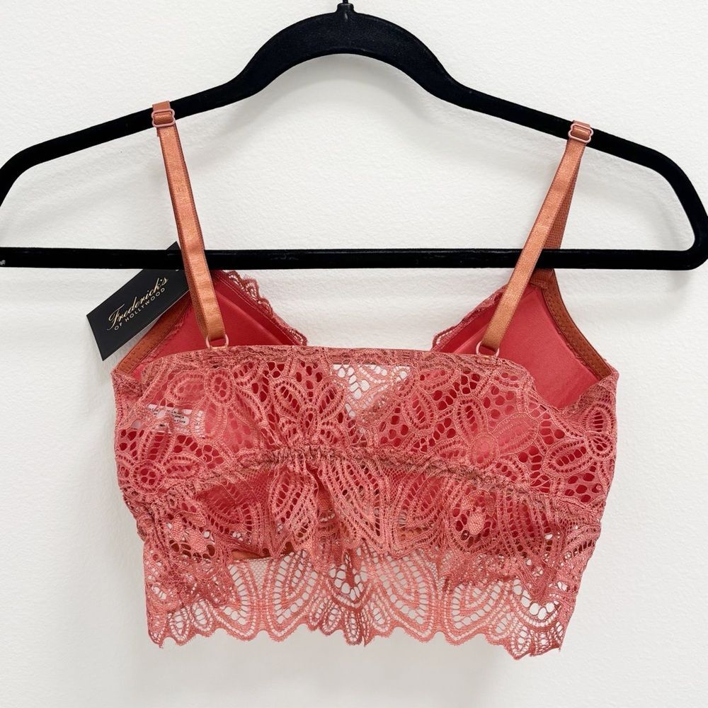 Frederick’s of Hollywood Finley Lace Bralette | Dusty Rose | Size L | NEW - Picture 4 of 8